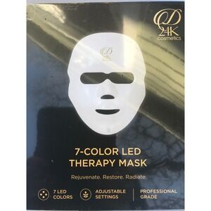 24K Cosmetics 7 Color LED Therapy Facial Mask Adjustable Professional Grade